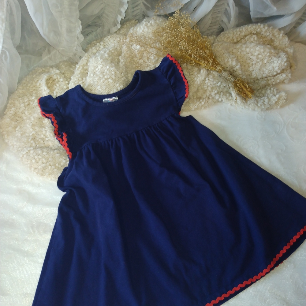 Simple Navy Tank Top with Red Trim
